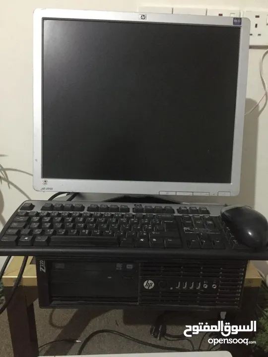 كمبيوتر مكتبي HP Workstation Z220 نظام تشغيل 24 ساعة مع منظم كهرباء ومكبرات صوت استريو وكاله