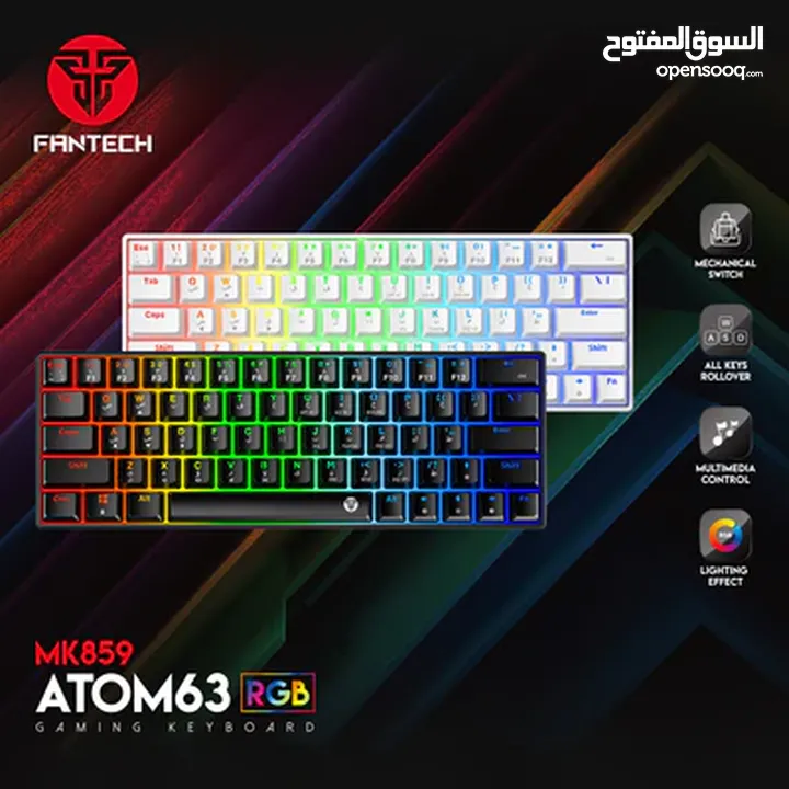 كيبورد ميكانيكي فانتيك Fantech Atom63 MK859 Mechanical Gaming Keyboard Arabic/English