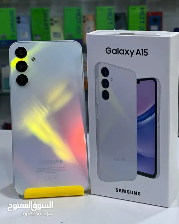 مشغل ايام Samsung A15 رام 8 و 12و 16 جيجا 128 و 256 أغرضة و الكرتونه الأصلية مكفول سنة متوفر توصيل