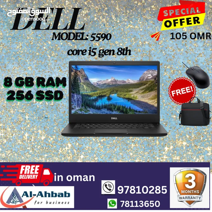 LENOVO & DELL LAPTOPS, with 3months warranty, free-MOUSE & BAG, with free HOME DELIVERY