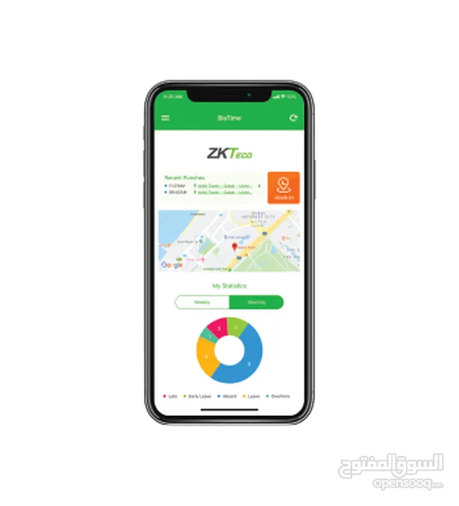 نظام دوام الموظفين باستخدام تطبيق ZK Mobile Time Attendance  للهواتف الذكية