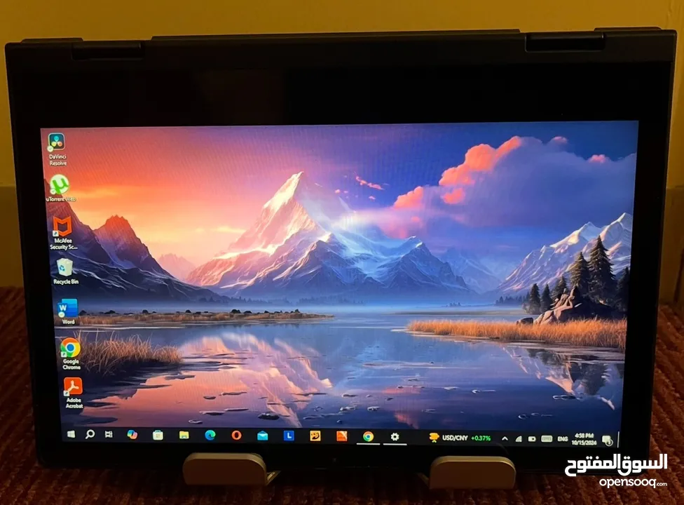 لابتوب ( لينوفو للبيع lenovo laptop) شاشة لمس وقابل للطي 360 درجة والتحول لجهاز لوحي ب 70 ريال فقط