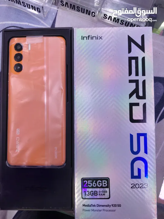 جهاز فل نظافه  256g 13ram Infinix Zero 5G 2023 كامل اغراضة الاصلية