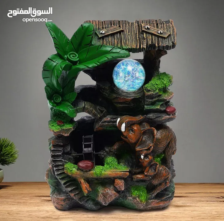 نافورة ديكور بمجرى ماء وشلال مضيء أضف لمسة من الهدوء والجمال الطبيعي لبيتك أو مكتبك مع هذا التصميم .