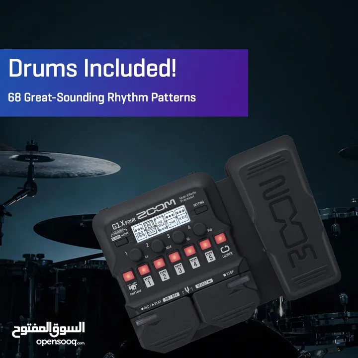 ‏Zoom G1X Four Multi Effects Processor with Expression Pedal