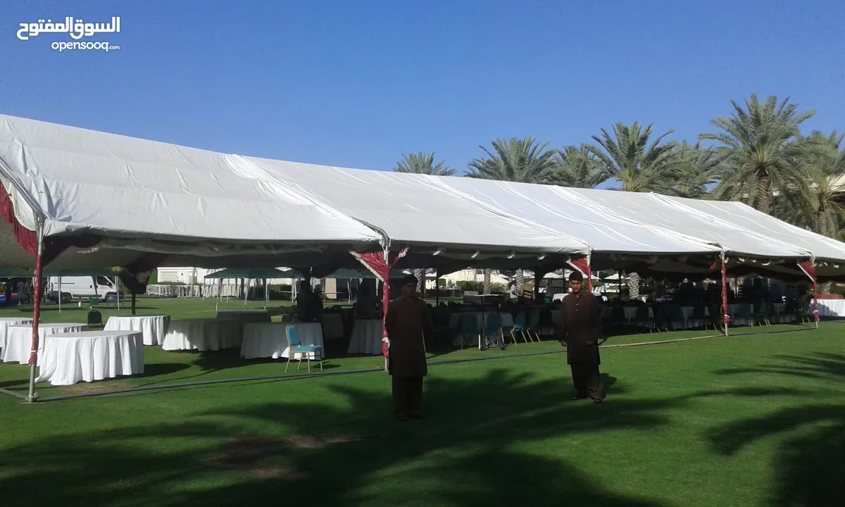 تأجير خيام خارجية، مكيفات، كراسي، طاولات، إضاءة Tents. Coolers. Tables. Chairs. Decoration rental.