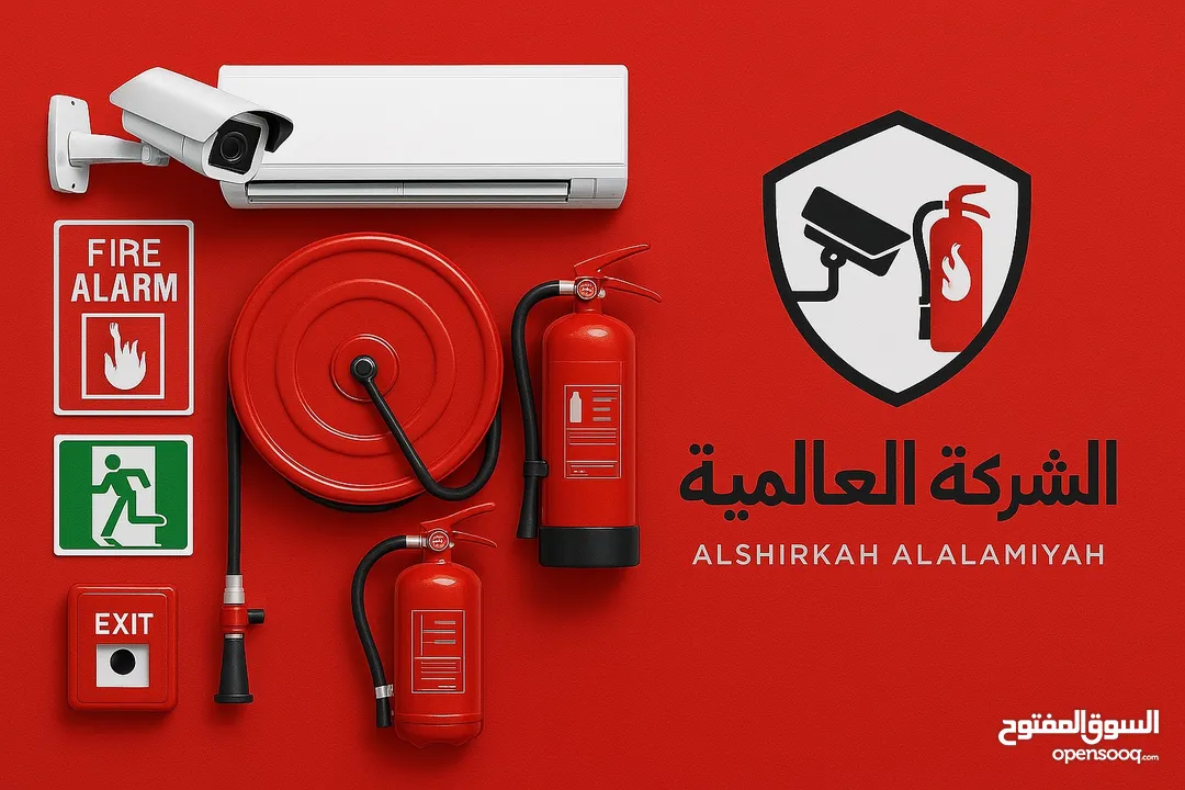 طفايات حريق - انظمة انذار حريق - انظمة مراقبه - تكييف وتبريد - انظمة صوت - مرشات مائيه