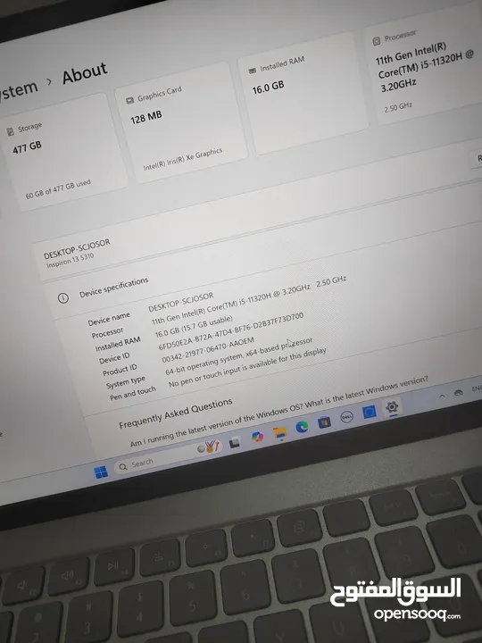 Dell Inspiron i5 11320H - Ram 16GB DDR4X