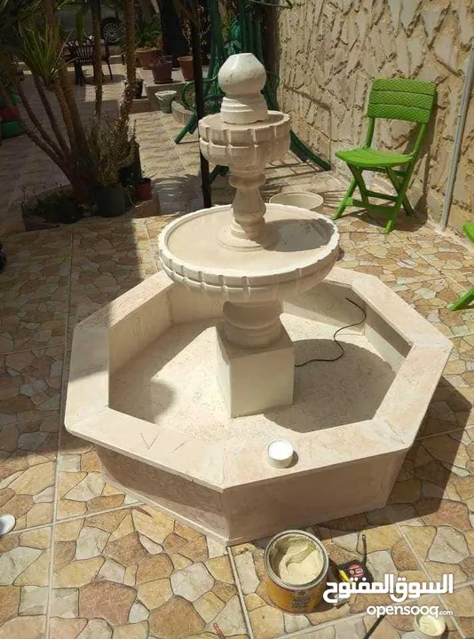 نوافير وشلالات وبابكيو احواض زريعه جميع انواع الحجر البناء والديكوارات