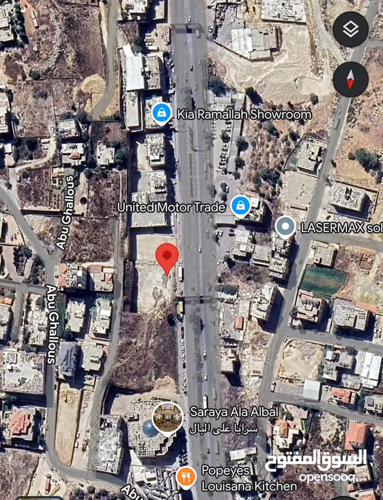 ارض بمساحة دونم في كفر عقب على طريق رام الله القدس (على الشارع الرئيسي) القدس كفرعقب رام الله البيرة