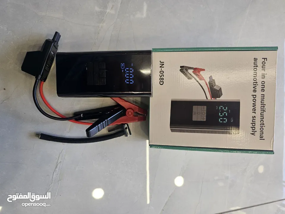 بور بانك سيارة الكتروني مع منفاخ جودة عالية جدا جدا وفعليه قوية   يوجد مدخل USB لشحن الأجهزة الأخرى