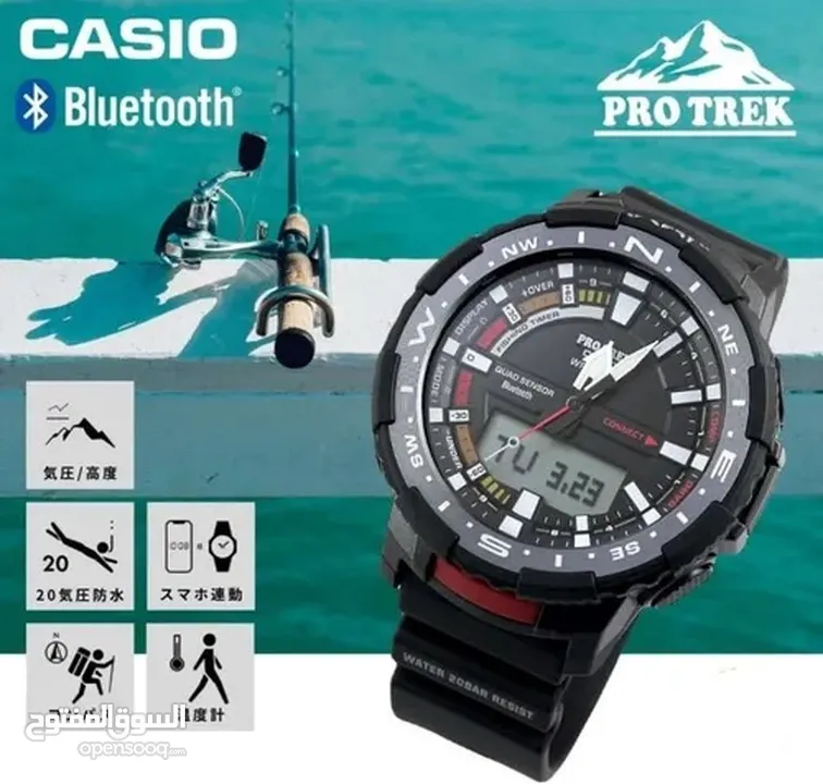 Casio Protrek PRT B70 حساسات وبلوتوث للاتصال بالهاتف