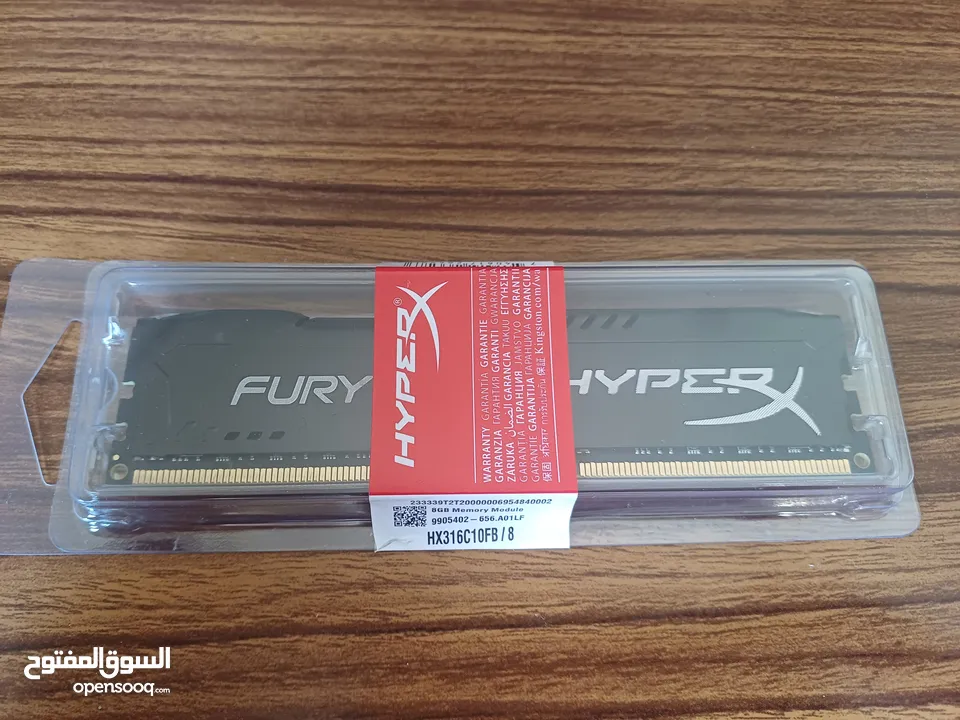 DDR3-1600-8GB-Fury-HyperX-New -Kingston