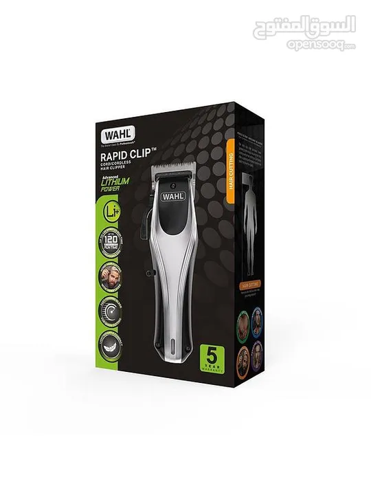 ماكينة حلاقة أمريكي شحن بطارية ليثيوم Wahl Rapid Clip Hair Clipper Cordless