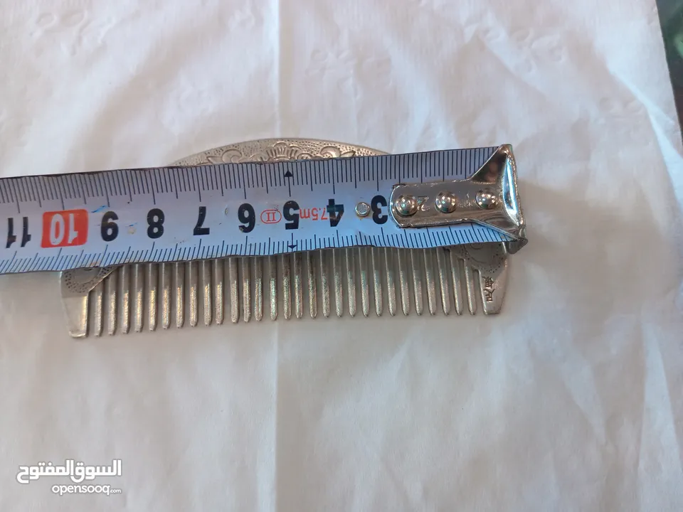 مشط انتيك مطلي فضه  مختوم جميل جدا نقش ابره لاصحاب الذوق الرفيع