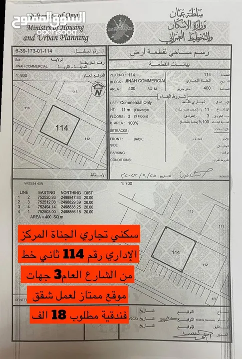 ارض للبيع في الجناه