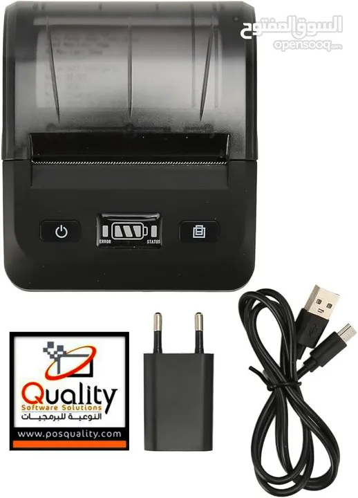 طابعات فواتير حراريه وليبل وستيكرات بلوتوث +USB محموله  حجم 80ملم وحجم 58ملم نظامTSC دقه في الطباعه