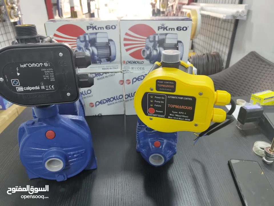 مضخات مياه جديد ومستعمل بحالة الوكالة على الفحص ومكفول متوفر جميع الانواع رفع، تقوية، غاطسة، جيزر