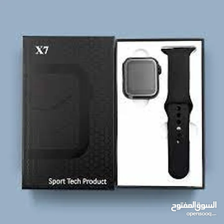 X7 sport tech product ساعة سمارت رياضي ابيض واسود