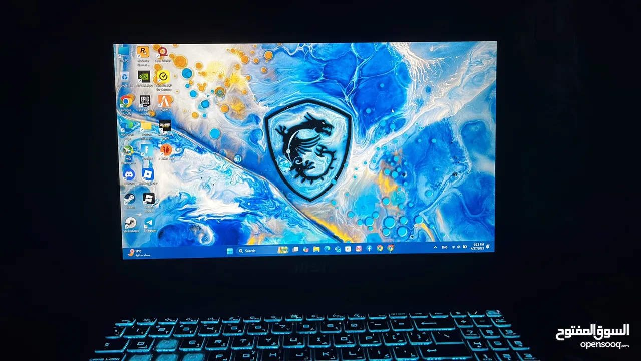 لابتوب جيمنق msi cyborg للبيع الجهاز لقطة كرت 4060 ب معالج i7 12gen