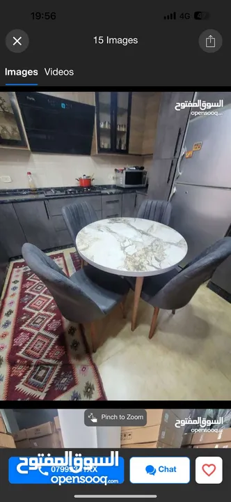 طاولات طعام مع 4 كراسي صناعة تركيا الاشكال المتوفرة مرفقة بالاعلان الكميه المتوفرة محدودة الارجل خشب
