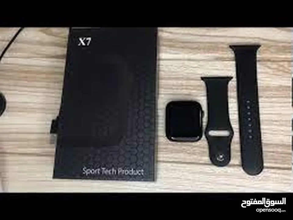 X7 sport tech product ساعة سمارت رياضي ابيض واسود