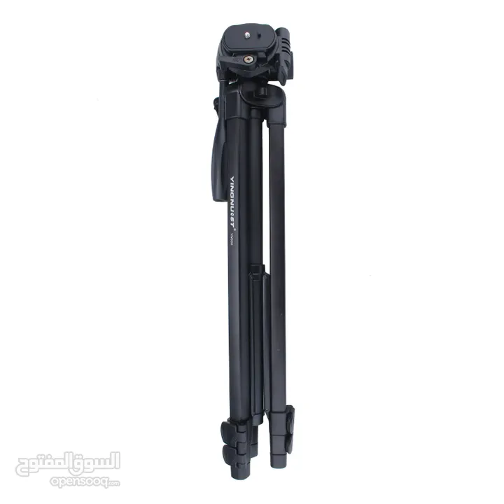 camera trpod حامل ثلاثي القوائم احترافي من الألومنيوم, باللون الأسود