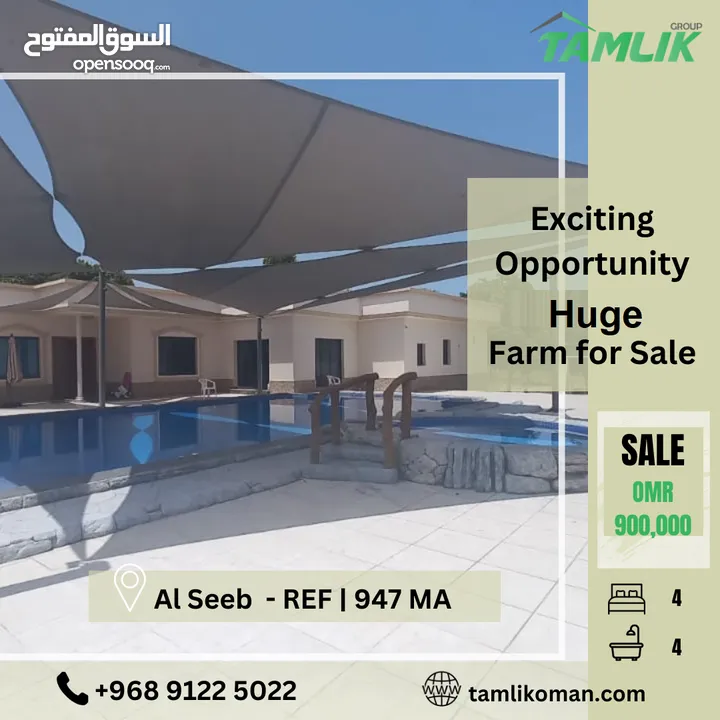 Exciting Opportunity: Huge Farm for Sale in Al Seeb REF 947MA