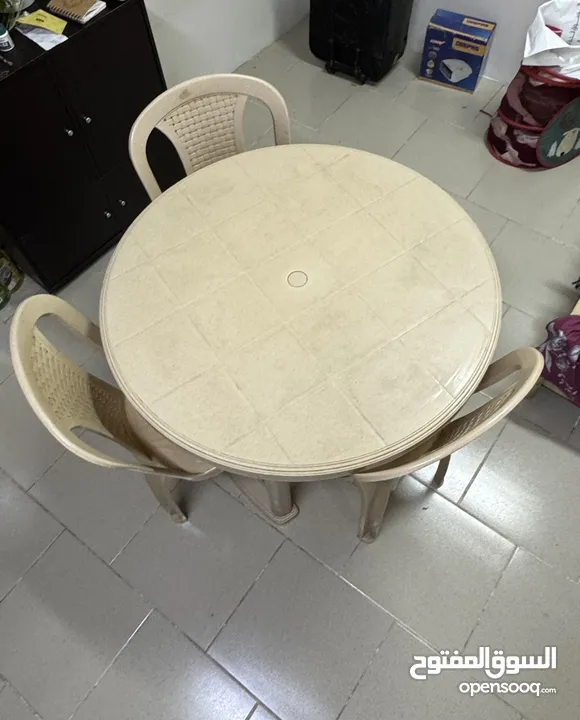 Plastic Dining Table With 3 Chair