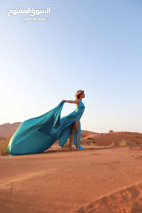 Long trail dress for photography