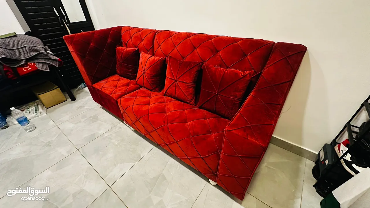 Maroon Adjustable Sofa for Living Room