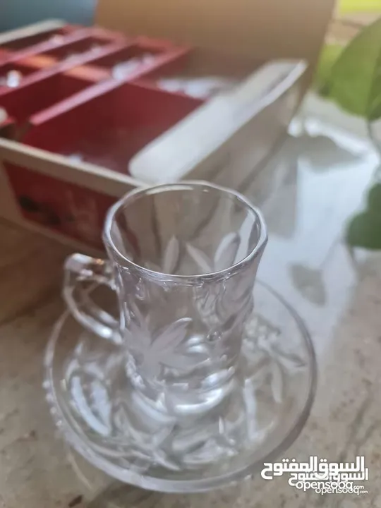 طقم شاي زجاجي