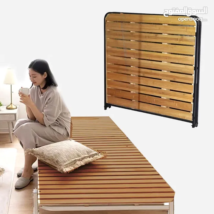 سرير قابل للطي مقاس 85*200 هيكل فولاذي و الواح خشبية قوية Foldable Bed