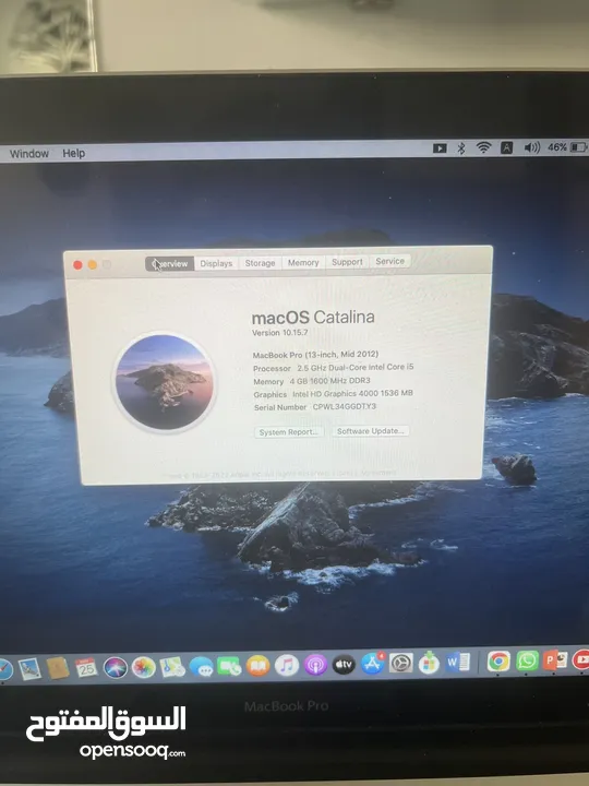 لابتوب MacBook Pro مستعمل بحالة ممتازة مناسب للاستعمال الشخصي و الدراسة