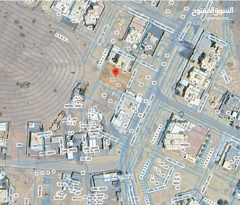 لاتفوت الفرصة!! ارض سكنية للبيع ولاية بدبد - ثميد بالقرب من مسجد الغفران مساحة الارض: 600 متر ب20000