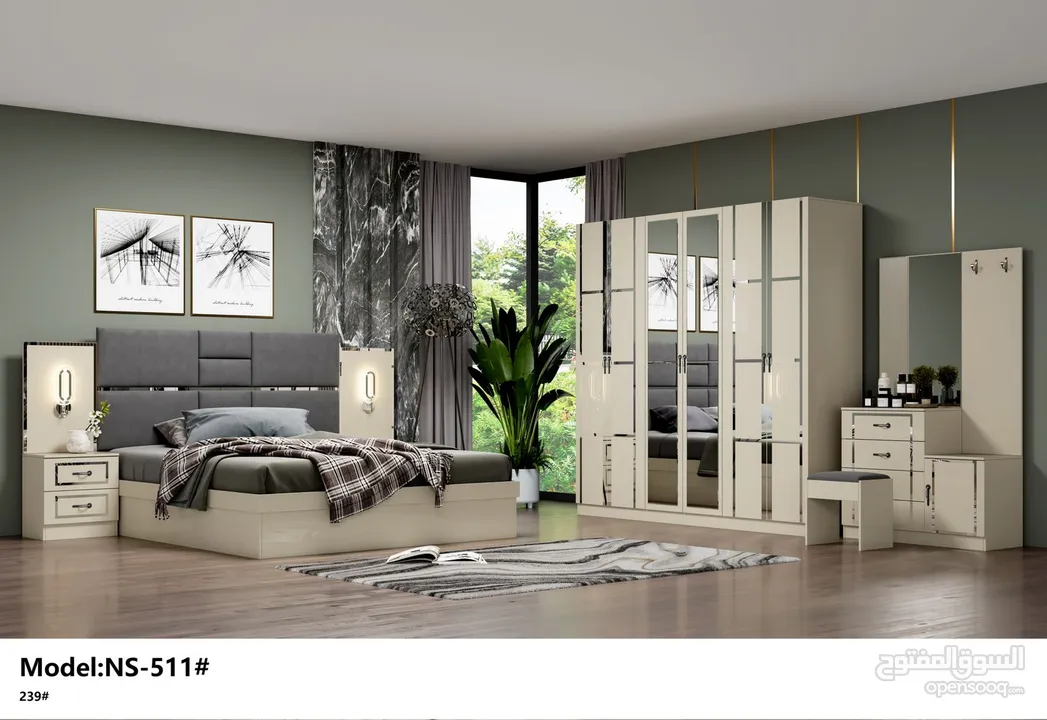 BEDROOM SET WITH MATTRESS 6PCS