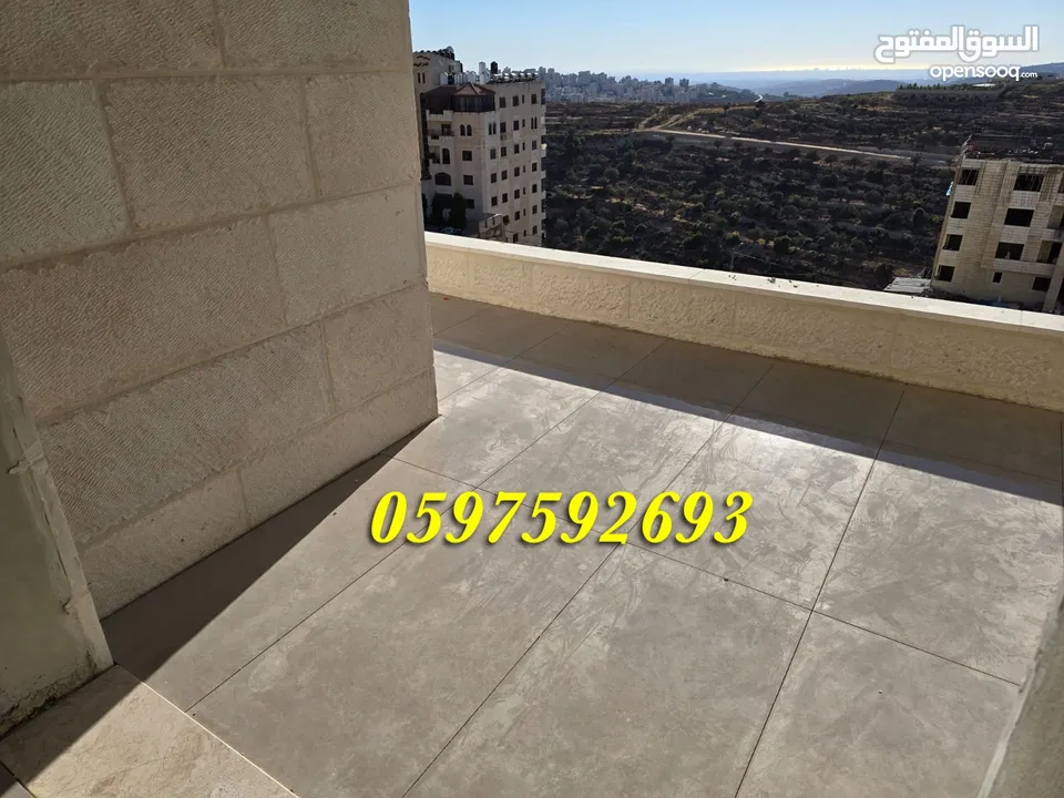 شقة فاخرة للبيع 195م+ بلكونة كبيرة لا يمكن التسكير عليها للبيع رام الله المصايف قرب المالية بالعالي