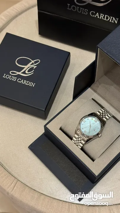 ساعة لويس قاردن اللون تفني  جديدة و اصلية كاملة المرفقات  Louis Garden watch, blue New and original