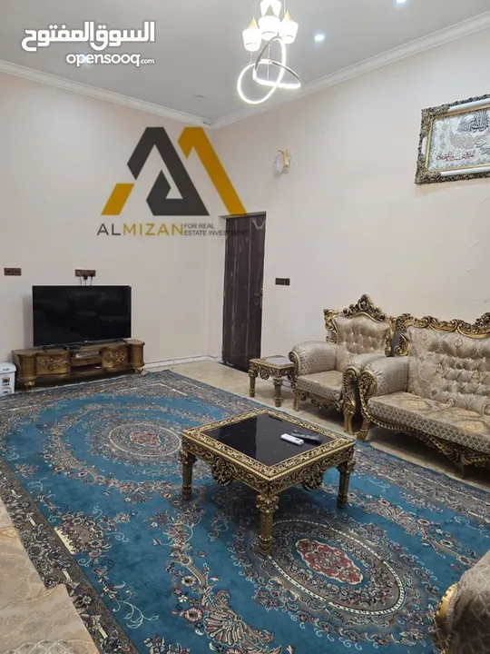 شقة مؤثثة للايجار  حي صنعاء طابق ارضي مؤثثة بالكامل
