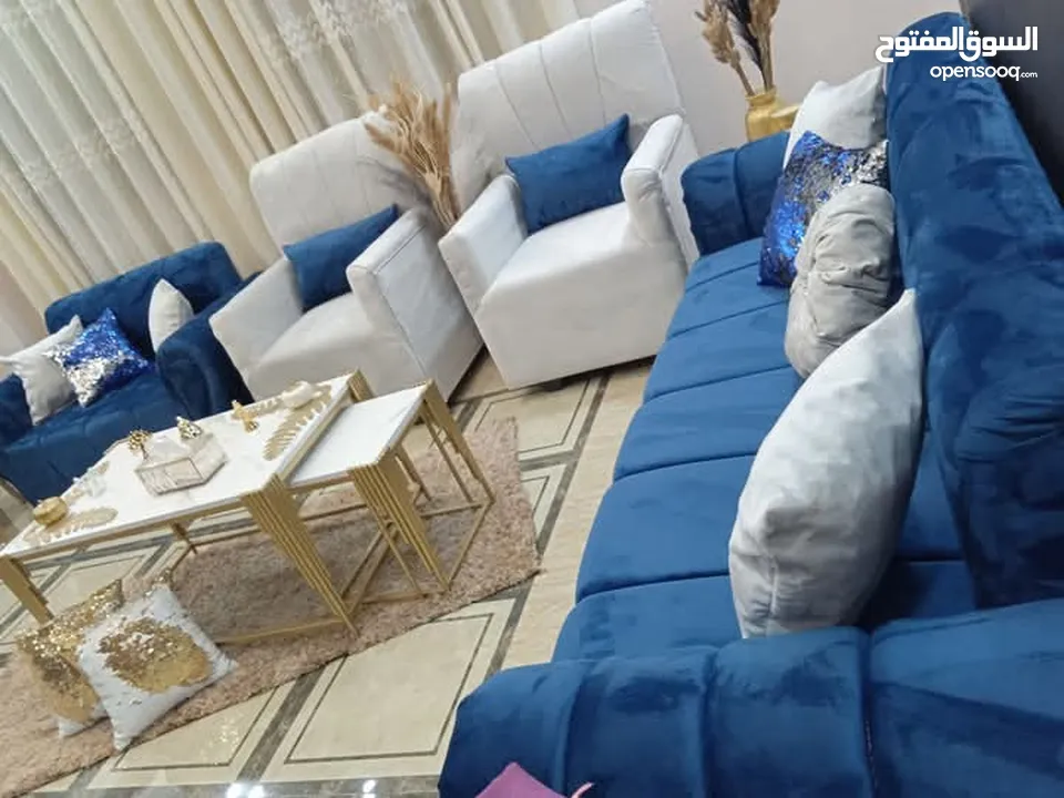 طقم كنب بلون شرحات 7 مقاعد عرض بسعر الجملة