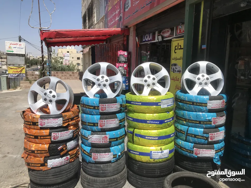 محل اطارات و جنطات كامل للبيع جاهز بداعي السفر