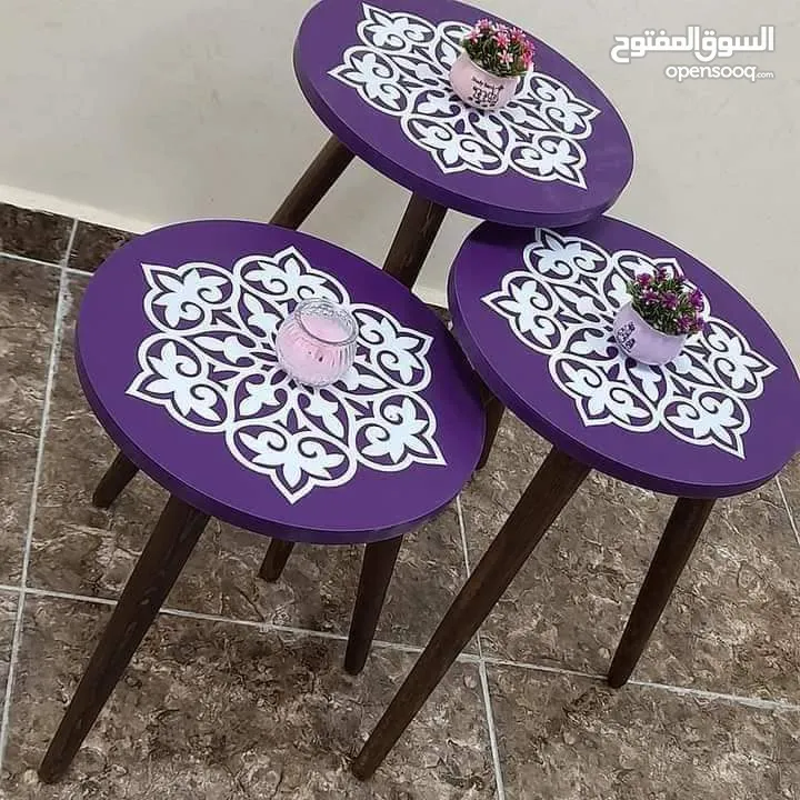 طاولات سرفيس 3 قطع ب 15 دينار  الاطقم pvc حراري  مقاوم للمي والرطوبه الخدوش ومكفولين  سارع بالطلب  .