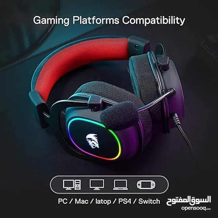 Redragon H510 Zeus-X RGB Wired Gaming Headset - 7.1 Surround Sound سماعة ريدراجون اصلية مكفولة