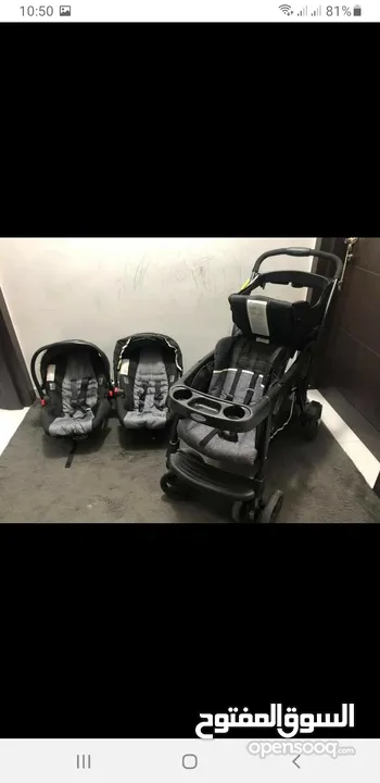 Twins stroller & 2 car seats