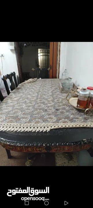 طاولة سفرة خشب زان مع كراسي