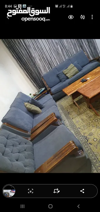 طقم كنب مورس عشر مقاعد تنتين ثلاثية وأربعة مفردة خشب زان تقيل بحالة جيدة