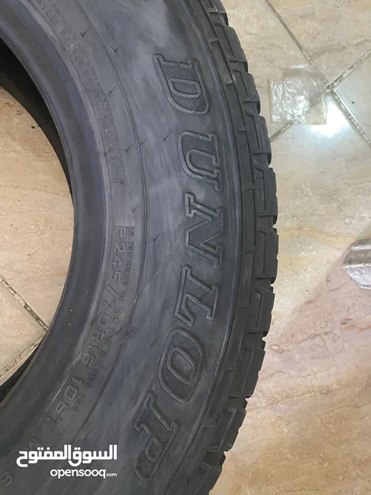 جوز 245/70/16 دنلوب ياباني نظيف