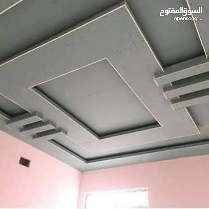 معلم باكستاني جبسم بورد تركيب قواطع سقف حمامات سقف 60+60سقف ديكور جبس سقف