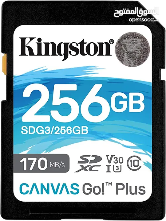 كرت ذاكرة لكميرات التصوير Kingston 256GB SDXC Canvas Go Plus 170MB/s Memory Card (SDG3/256GB)