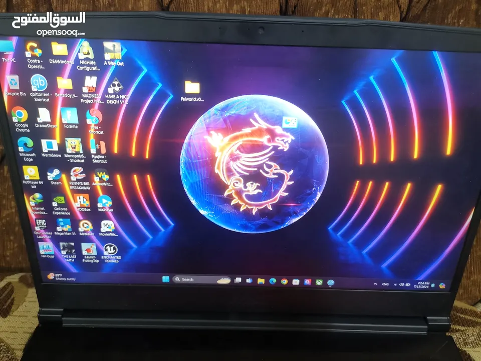 Laptop msi GF63 Gaming بحالة الوكالة